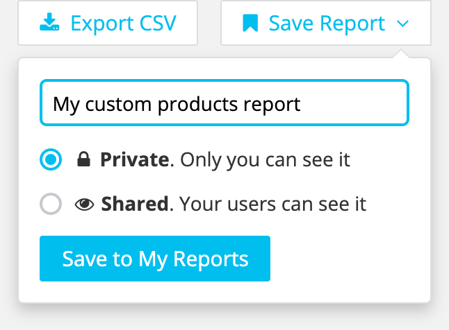 Save or export a custom report